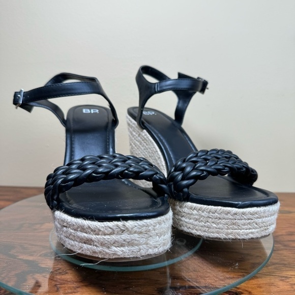 BP. Goldie Braided Wedge Sandal in black - Picture 6 of 15